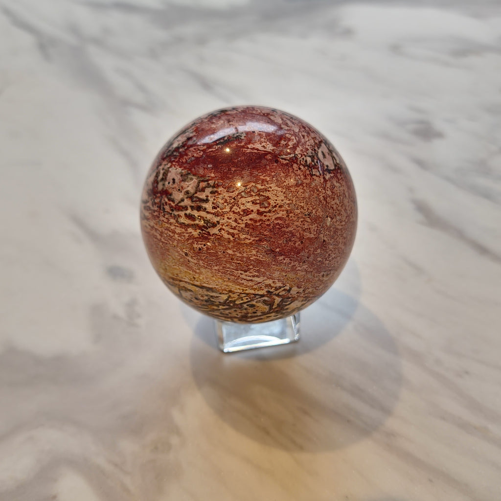 Pink Leopard Skin Jasper Spheres (70mm Diametre)