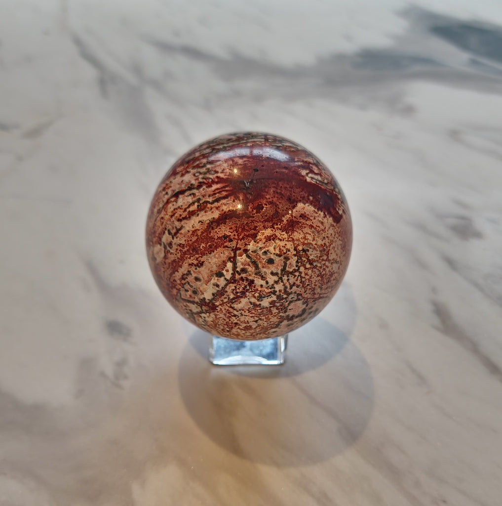 Pink Leopard Skin Jasper Spheres (70mm Diametre)