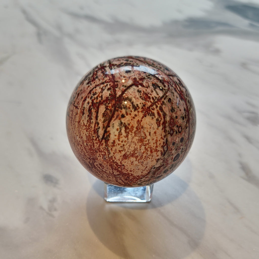 Pink Leopard Skin Jasper Spheres (70mm Diametre)