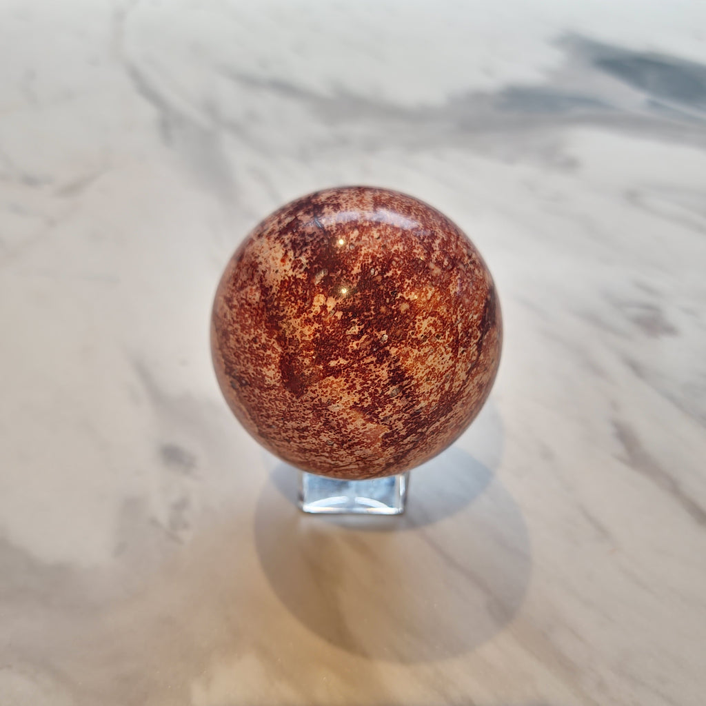 Pink Leopard Skin Jasper Spheres (70mm Diametre)