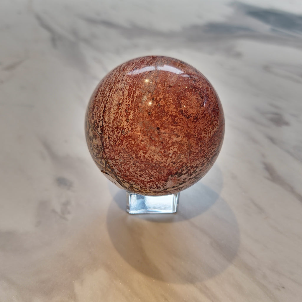 Pink Leopard Skin Jasper Spheres (70mm Diametre)