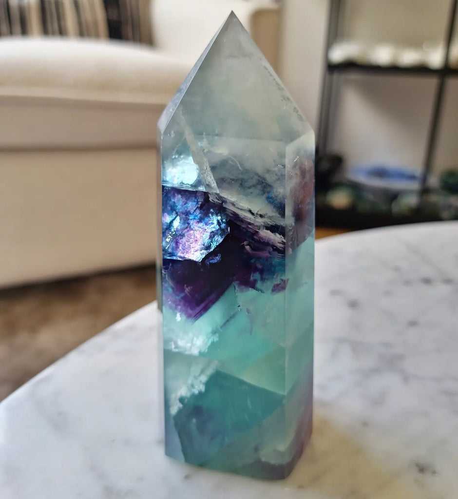 Large Rainbow Fluorite Tower