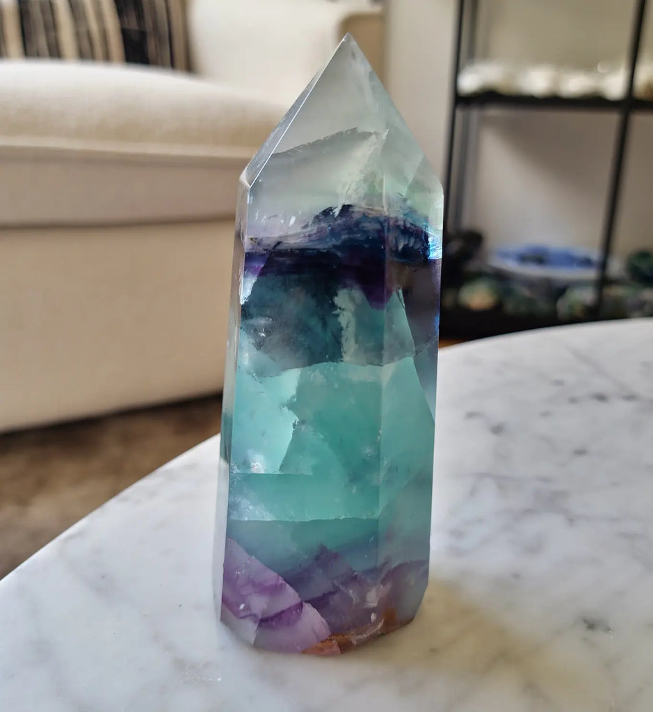 Large Rainbow Fluorite Tower