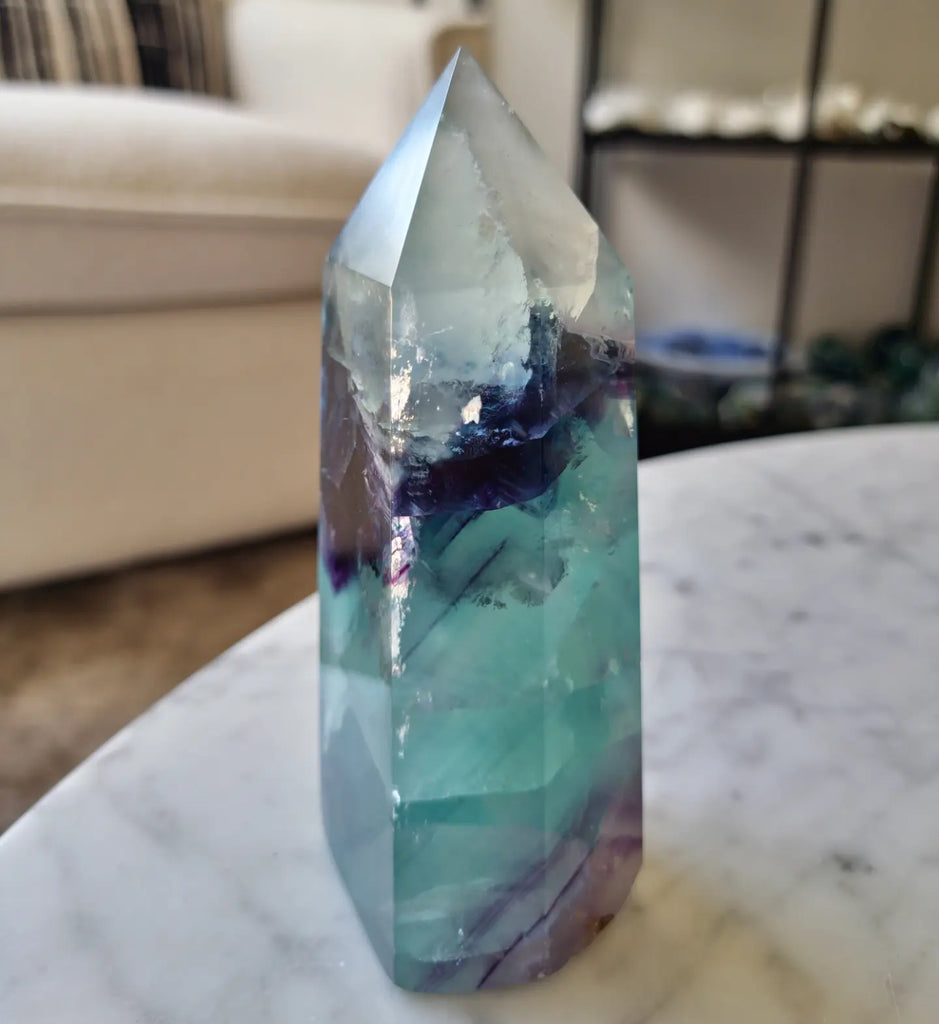 Large Rainbow Fluorite Tower