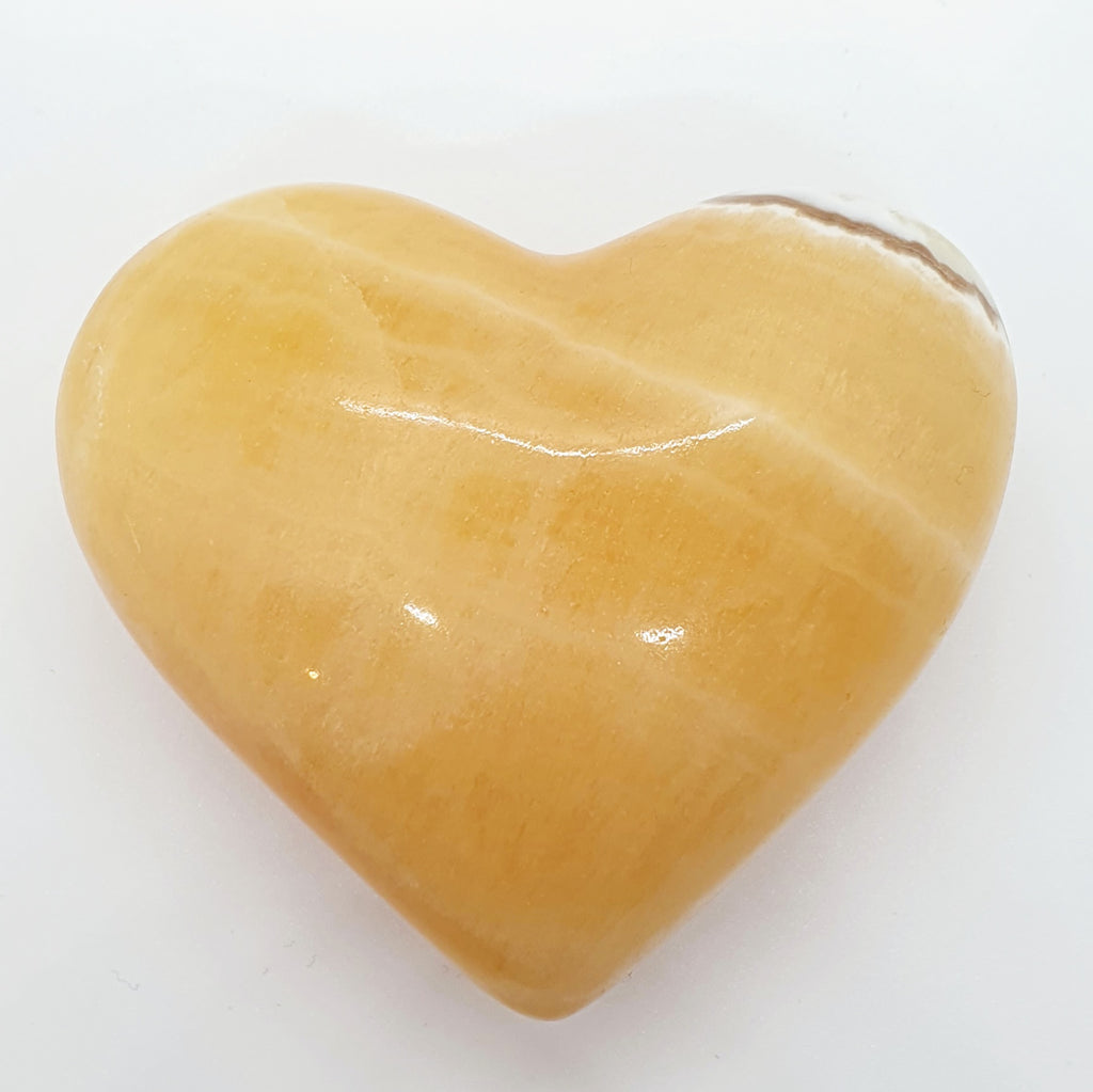 Large Orange Calcite Puff Heart