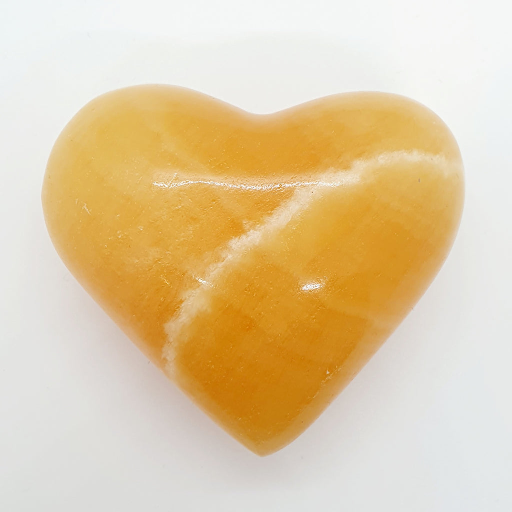 Large Orange Calcite Puff Heart