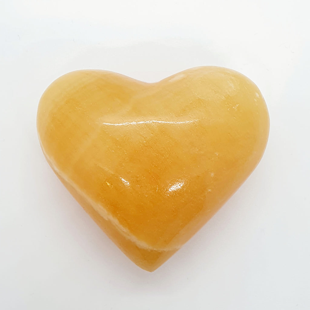 Large Orange Calcite Puff Heart