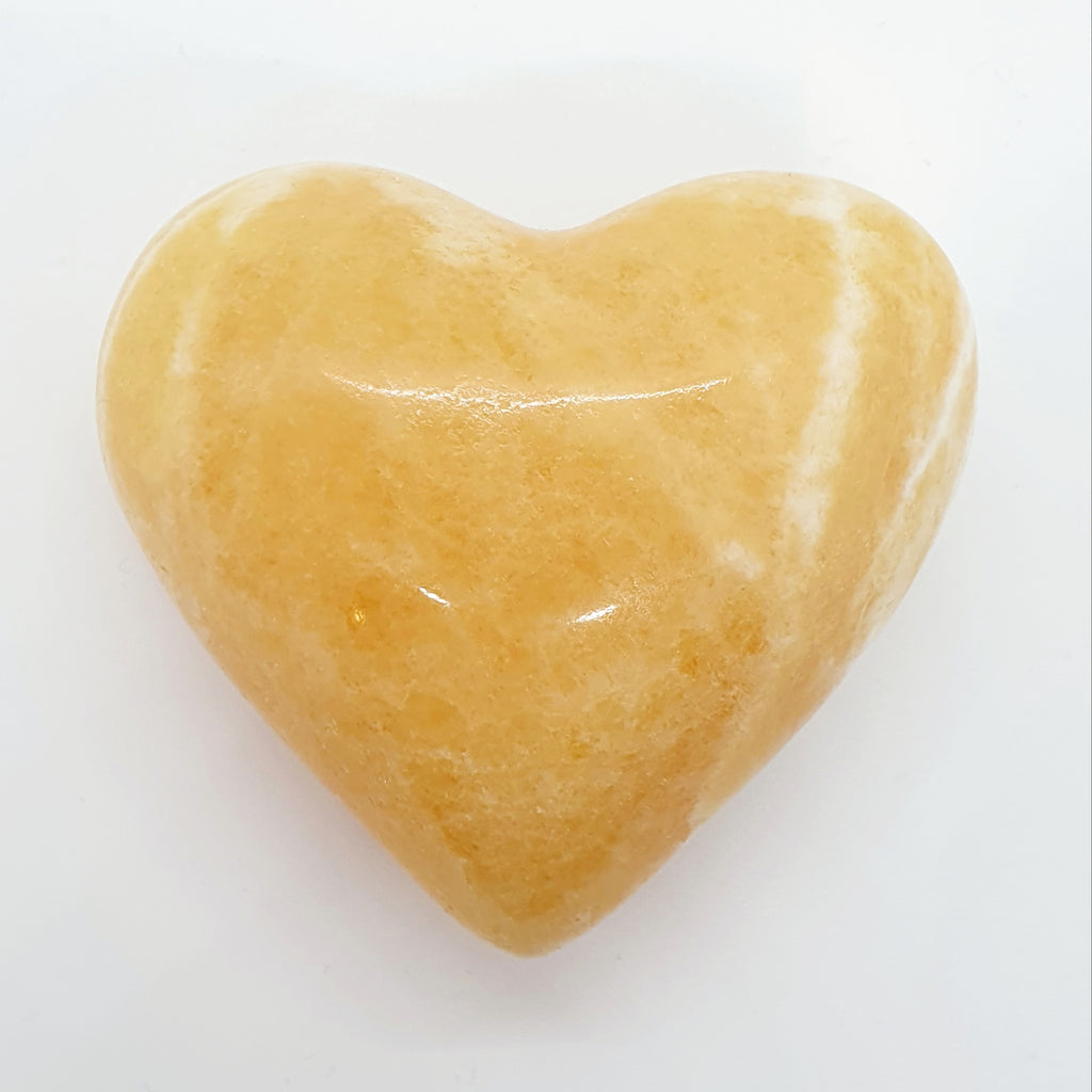 Large Orange Calcite Puff Heart