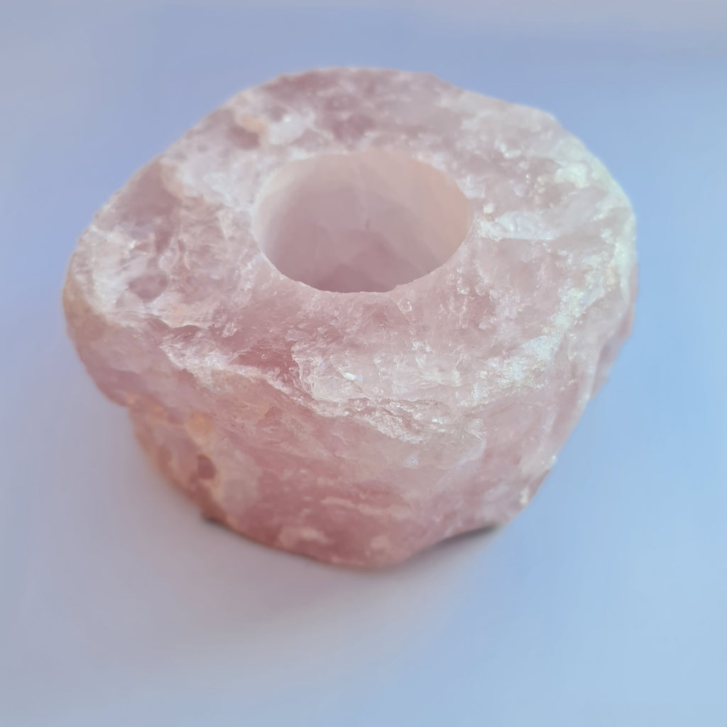 Rose Quartz Crystal Ball Stands and Tea Light Candle Holders