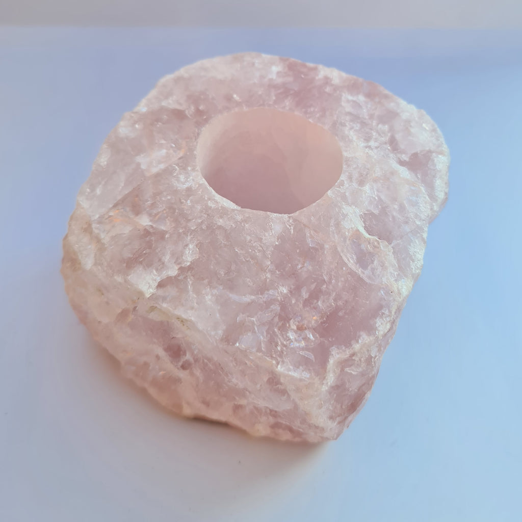 Rose Quartz Crystal Ball Stands and Tea Light Candle Holders