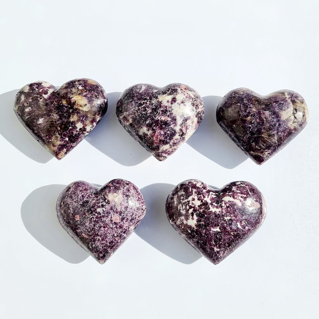 Lepidolite Hearts- Small, Medium and Large