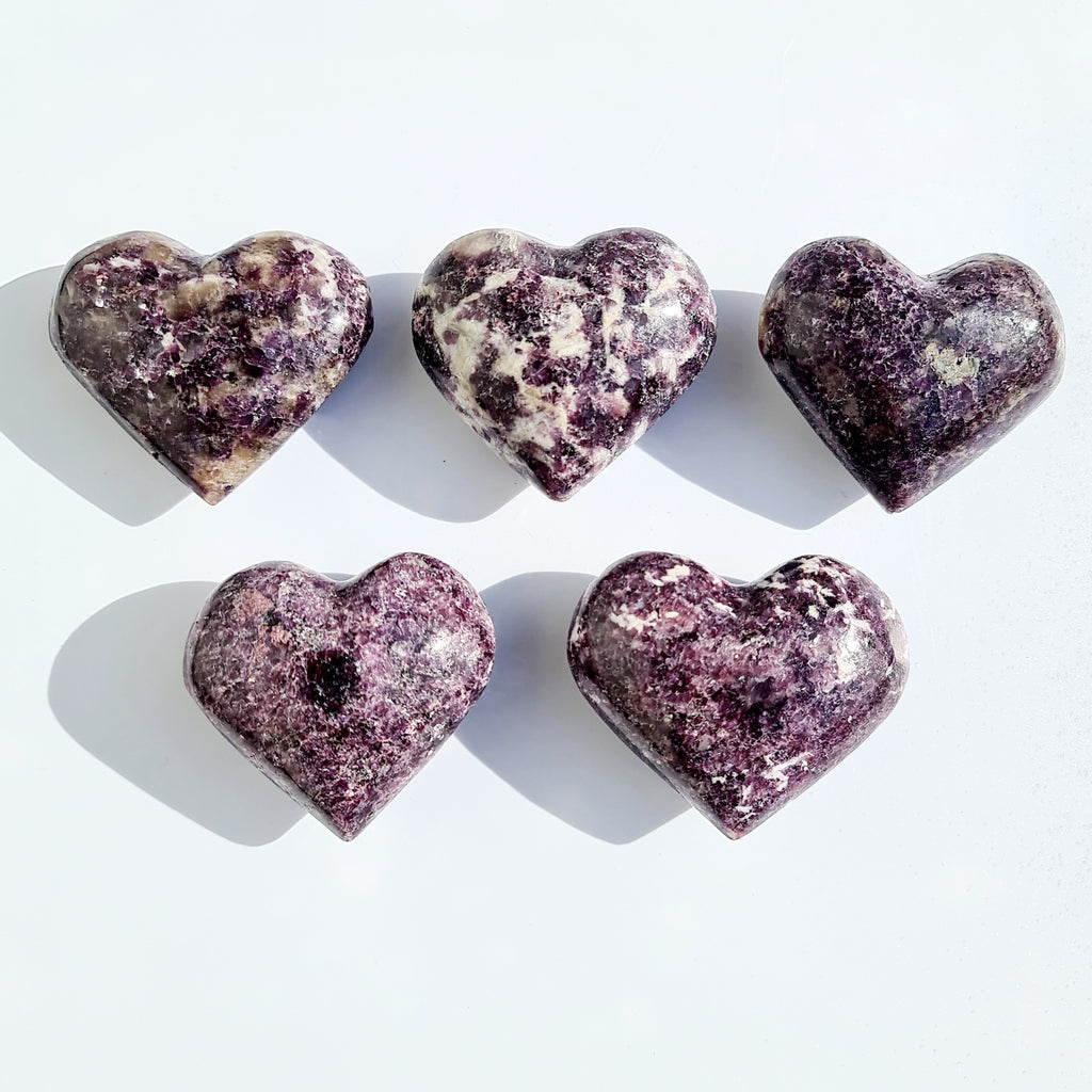 Lepidolite Hearts- Small, Medium and Large