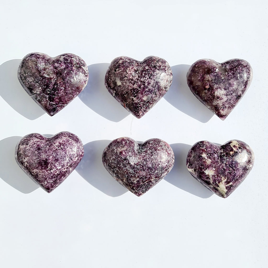 Lepidolite Hearts- Small, Medium and Large