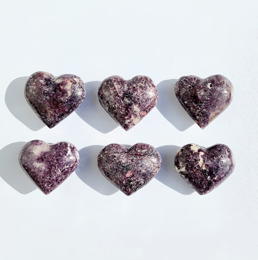 Lepidolite Hearts- Small, Medium and Large