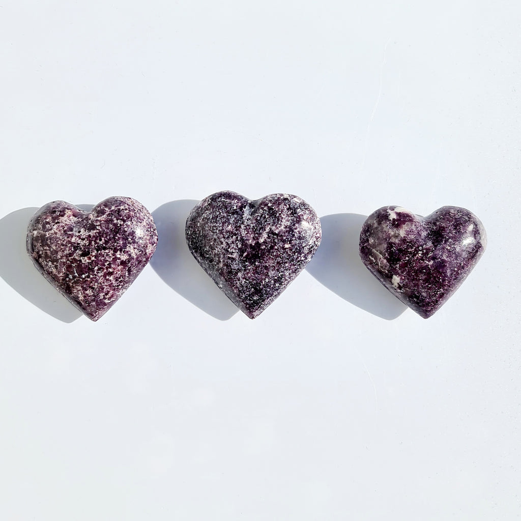 Lepidolite Hearts- Small, Medium and Large