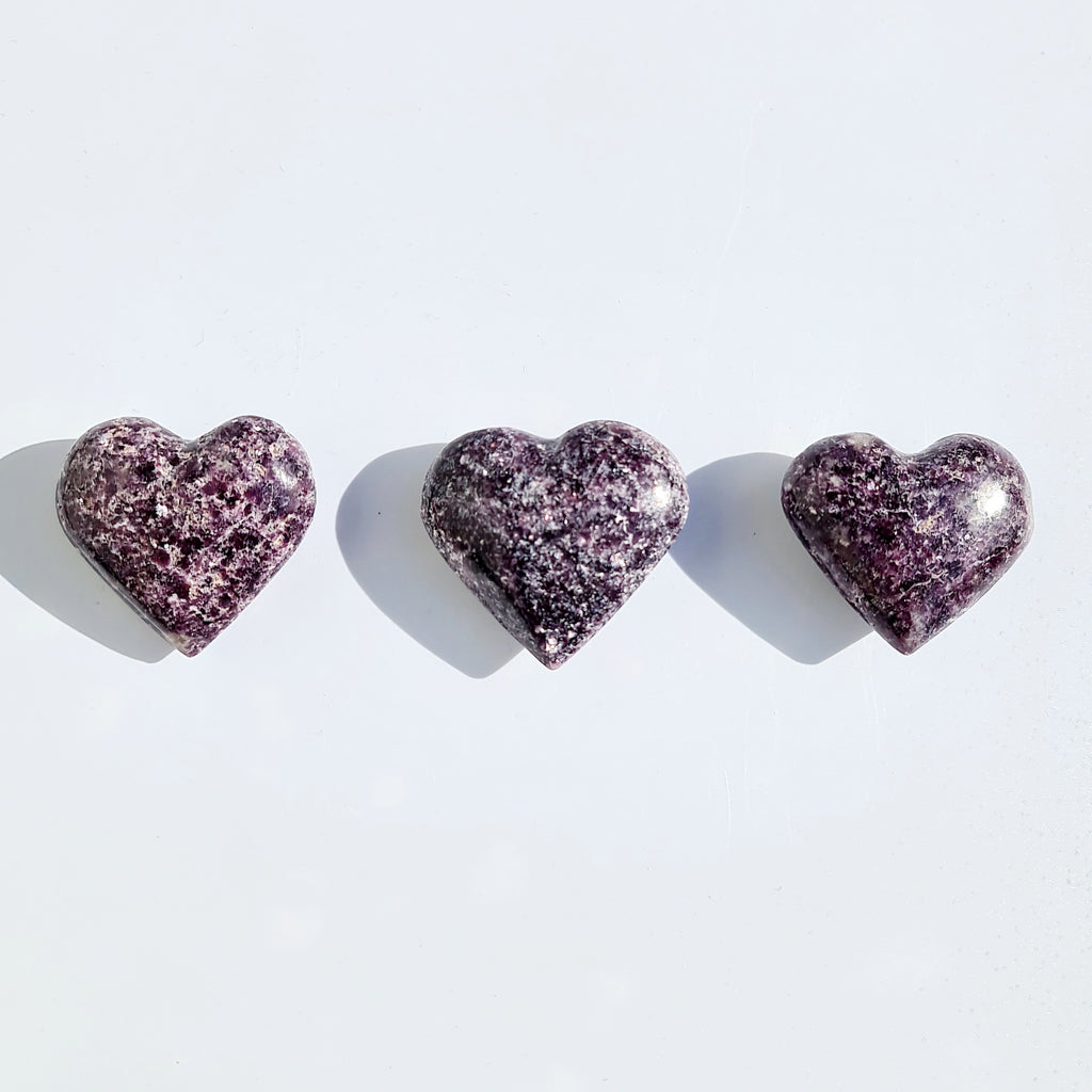 Lepidolite Hearts- Small, Medium and Large