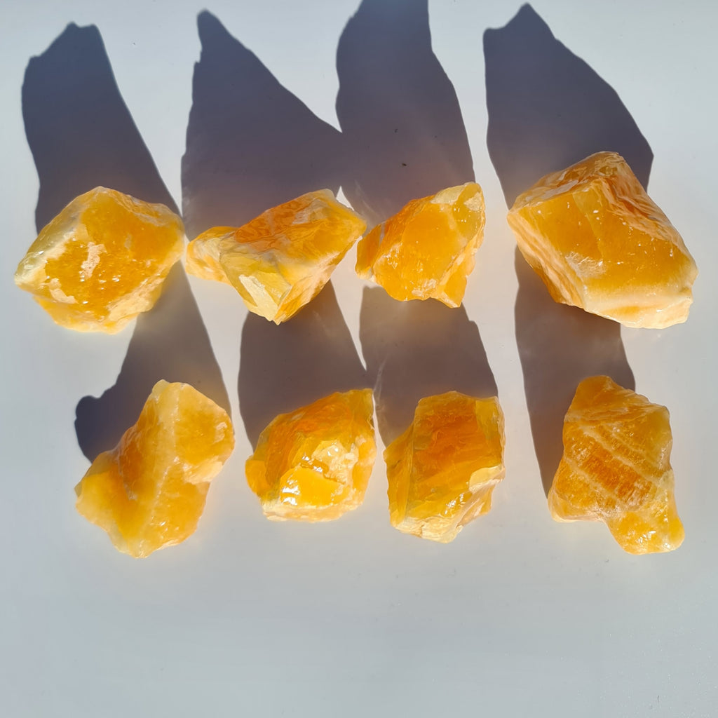 Small and Medium Orange Calcite Natural Chunks