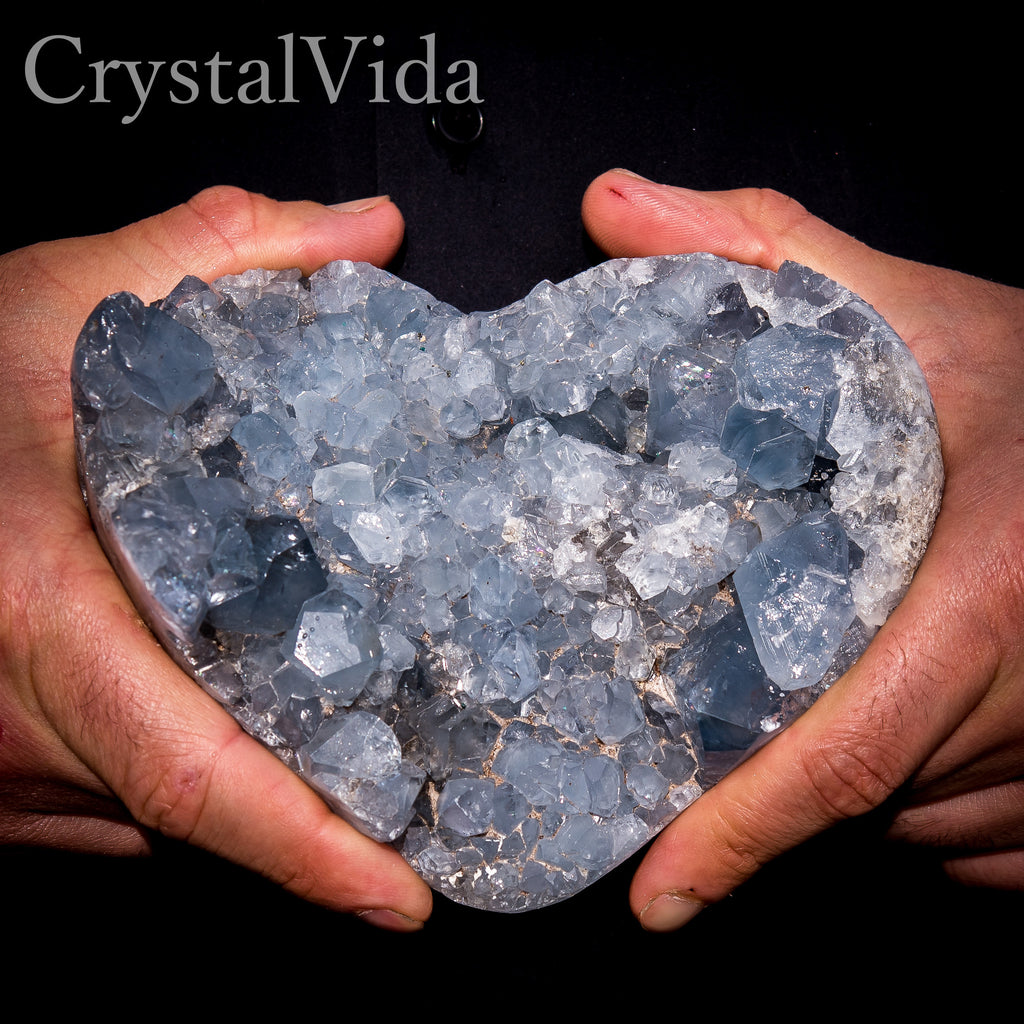 Extra Large Celestite Geode Heart